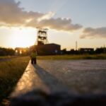Lego-Fotograf Tim beim Sonnenuntergang